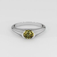 1.06 Ct. Greenish Yellow Sapphire Ring, Platinum 950 1