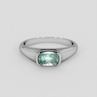 0.92 Ct. Bluish Green Sapphire Ring, Platinum 950 1