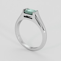 0.92 Ct. Bluish Green Sapphire Ring, Platinum 950 2