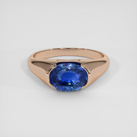 2.55 Ct. Blue Sapphire Ring, 18K Rose Gold 1