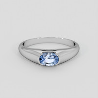 0.67 Ct. Blue Sapphire Ring, Silver 1