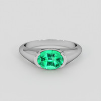 1.10 Ct. Emerald Ring, Silver 1