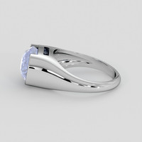 6.25 Ct. Blue Sapphire Ring, Silver 4