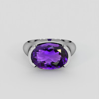 9.25 Ct. Purple Amethyst Ring, 10K White Gold 1