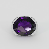 26.90 Ct. Purple Amethyst Ring, 10K White Gold 1