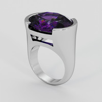 26.90 Ct. Purple Amethyst Ring, 10K White Gold 2