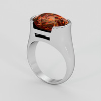 5.17 Ct. Madeira (Reddish Orange) Citrine Ring, 14K White Gold 2