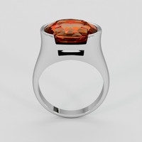 5.17 Ct. Madeira (Reddish Orange) Citrine Ring, 14K White Gold 3