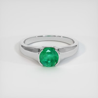 1.55 Ct. Emerald Ring, 18K White Gold 1