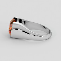 5.17 Ct. Madeira (Reddish Orange) Citrine Ring, 18K White Gold 4
