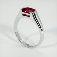1.39 Ct. Ruby Ring, 18K White Gold 2