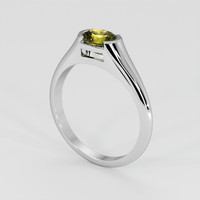 1.06 Ct. Greenish Yellow Sapphire Ring, 18K White Gold 2