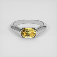 2.07 Ct. Yellow Sapphire Ring, 18K White Gold 1