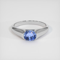 1.17 Ct. Blue Sapphire Ring, 18K White Gold 1
