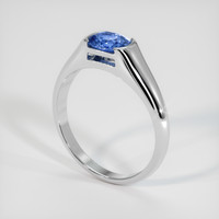 1.17 Ct. Blue Sapphire Ring, 18K White Gold 2