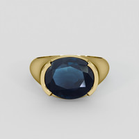 7.27 Ct. Blue Spinel Ring, 10K Yellow Gold 1