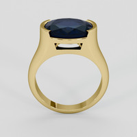 7.27 Ct. Blue Spinel Ring, 10K Yellow Gold 3