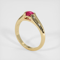 0.73 Ct. Pinkish Red Ruby Ring, 10K Yellow Gold 2