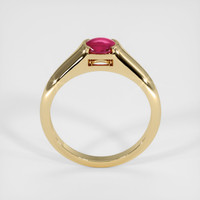 0.73 Ct. Pinkish Red Ruby Ring, 10K Yellow Gold 3