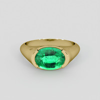 1.97 Ct. Emerald Ring, 18K Yellow Gold 1