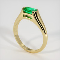 0.89 Ct. Emerald Ring, 18K Yellow Gold 2