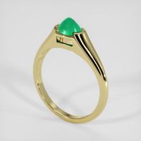 0.89 Ct. Emerald Ring, 18K Yellow Gold 2