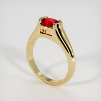 1.03 Ct. Ruby Ring, 18K Yellow Gold 2