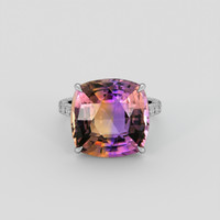 14.19 Ct. Bi Color Ametrine Ring, Platinum 950 1