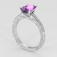 2.63 Ct. Pinkish Purple Sapphire Ring, Platinum 950 2