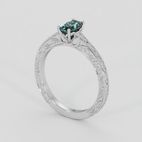 1.26 Ct. Greenish Blue Sapphire Ring, Platinum 950 2