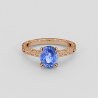 2.03 Ct. Blue Sapphire Ring, 14K Rose Gold 1