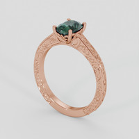 1.18 Ct. Bluish Green Sapphire Ring, 18K Rose Gold 2