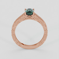 1.18 Ct. Bluish Green Sapphire Ring, 18K Rose Gold 3