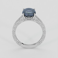 3.38 Ct. Bluish Grey Sapphire Ring, Silver 3