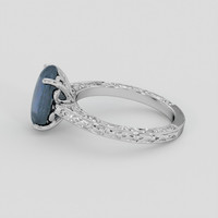 3.38 Ct. Bluish Grey Sapphire Ring, Silver 4