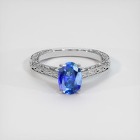 1.43 Ct. Blue Sapphire Ring, 10K White Gold 1