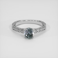 1.62 Ct. Bluish Grey Sapphire Ring, 10K White Gold 1