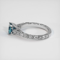 0.99 Ct. Greenish Blue Sapphire Ring, 10K White Gold 4