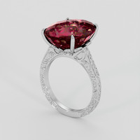 11.08 Ct. Pinkish Red Rubellite Tourmaline Ring, 14K White Gold 2