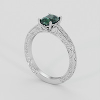 1.18 Ct. Bluish Green Sapphire Ring, 14K White Gold 2