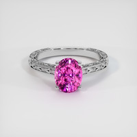 2.10 Ct. Pink Sapphire Ring, 14K White Gold 1
