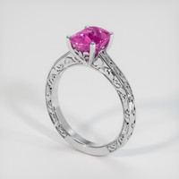 2.10 Ct. Pink Sapphire Ring, 14K White Gold 2
