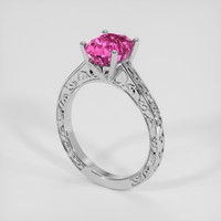 3.09 Ct. Pink Sapphire Ring, 14K White Gold 2
