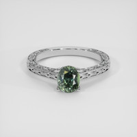 1.31 Ct. Green Sapphire Ring, 14K White Gold 1