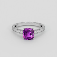 2.04 Ct. Purple Sapphire Ring, 14K White Gold 1