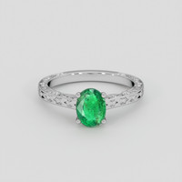 0.96 Ct. Emerald Ring, 18K White Gold 1