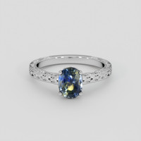 2.03 Ct. Bi Color Sapphire Ring, 18K White Gold 1