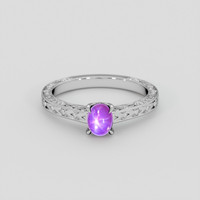 0.97 Ct. Pinkish Purple Sapphire Ring, 18K White Gold 1