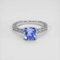 3.03 Ct. Blue Sapphire Ring, 18K White Gold 1