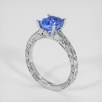 3.03 Ct. Blue Sapphire Ring, 18K White Gold 2